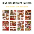 Set mit 8 handgezeichneten Weihnachtsaufklebern für die festliche DIY-Tagebuchdekoration - Weihnachtsthema / 8 Blatt Set
