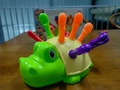 Groen krokodil sensorisch speelgoed met kleurrijke pinnen voor motoriek kind - Krokodil (Verpakt in Zak)