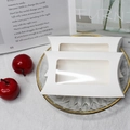 Set of two white pillow-shaped kraft gift boxes with transparent window for candy packaging - White