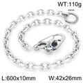Punk silver skull head wallet chain made of thick stainless steel for street wear - Style A Skull Buckle (60cm)