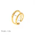 18K gold-plated double-layer stainless steel ring with minimalist open design - Double Layer Open Style (YYR023161)