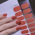 Solid warm reddish brown nail stickers CS-059 for long-lasting autumn winter manicure - Clay Red (CS-059)