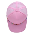 Pink mesh trucker hat featuring a colorful beaded chain detail on the brim and crown - M (56-58cm) / All Pink