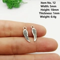 Antik-silberne Flügel-Anhänger, 5x18mm Schmetterlingsflügel für DIY-Schmuckherstellung - 12# Kleiner Flügel