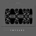 Close-up of black and white geometric nail wrap stickers in YMY2483 flower pattern - Black White Geometric Lines (YMY2483)