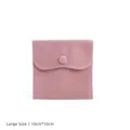 Pink velvet jewelry pouch with snap button and premium thick fabric in 10x10cm size - 大号款(10cm*10cm) / Pink