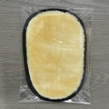 Faux wool car wash mitt with yellow plush surface and black edge for polishing - OPP Bag / Black
