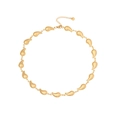Collana dorata a goccia con elementi in metallo a foglia e chiusura a moschettone - Stile a Goccia / Oro
