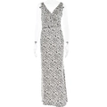 Women's sexy leopard print satin V-neck backless maxi dress with a slim fit silhouette - S / Leopard Print