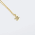Elegant gold necklace with a swallow bird pendant fully paved in clear cubic zirconia - Swallow