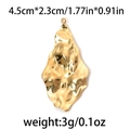 Ciondolo a foglia dorata in acciaio inossidabile 304 con trama ondulata irregolare 3g - Oro-Irregolare (TP0787-02)
