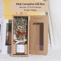 Pink carnation dried flower glass bottle gift box set for Mother's Day decor - Carnation For Mom