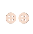 Dettaglio degli orecchini a lobo a forma di bottone oro rosa con design a quattro fori - Oro rosa