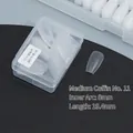 Frosted matte transparent press-on nails medium coffin shape size 11 with storage box - DA05 Matte Medium Trapezoid No.11 50Pcs