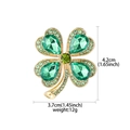 Golden clover brooch with green rhinestones and crystal inlay for women fashion - XD825042 Four Leaf Clover