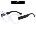 Elegante cat-eye brilmontuur van TR90 in transparant met brede zwarte poten - Transparant Montuur Zwarte Poten