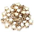 Cuentas espaciadoras de estrella dorada de cinco puntas con agujeros grandes para joyería DIY - Diám 6mm/Grosor 3.5mm/Agujero 1.2mm / Oro KC