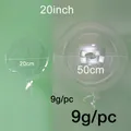 20 inch transparent bobo balloon for parties, showing uninflated and 50cm inflated sizes - 20 Inch Bobo Balloon / Clear