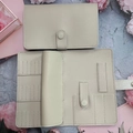 Beige PU leather nail tool storage bag featuring 37 holes for drill bits and metal pushers - Gray