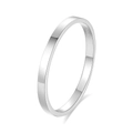 Minimalistischer S925 Sterlingsilber Ring mit polierter Spiegeloberfläche für Damen - US 5 / Weißgold