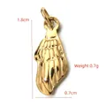 Gold skeleton hand pendant in stainless steel, 1.8cm x 0.7cm size charm for DIY jewelry - BXGPJ110-Skeleton Hand Pendant