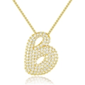 Modische Goldkette mit einem mit Zirkonia besetzten Anhänger in Form des Buchstabens B - Nur Anhänger / Buchstabe B