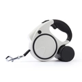 Guinzaglio retrattile per cani bianco e nero con luce LED e porta sacchetti - 5 Metri / Panda Nero
