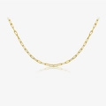 Minimalist S925 sterling silver paperclip chain necklace in elegant golden finish - 18K Gold-018(Large) (Gold Paperclip Chain)