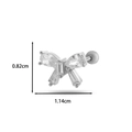 Silver bow cartilage stud earring with cubic zirconia and dimensions 1.14cm x 0.82cm - Silver #10