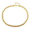 Collana a catena a fune in acciaio inossidabile placcato oro 18K 6mm con targhetta love - Collana Oro 6mm