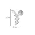 Clou d'oreille cartilage en titane avec zircons marquise et carrés étincelants - 7# Style Rangée d'Arc en Zircon Argenté