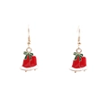 Juego de joyas navideñas con collar de campana roja y pendientes de lazo verde para mujer - Pendientes de Campana de Navidad