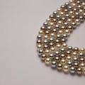 Mixed 8-12mm multicolor faux glass pearls in white, silver gray, and champagne finish - Style 3-Cream Silver Champagne Mix / 6mm/Approx 68pcs/40cm
