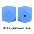 Faceted 17mm silicone beads in cornflower blue for DIY baby teething accessories - Cornflower Blue