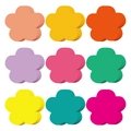Set of 108 colorful hollow flower paper cutouts in nine vibrant colors for classroom decoration - 9 Colors Flowers / 108 Pcs/Pack