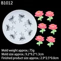 Runde Silikonform mit 6 Mulden für handgefertigte Gänseblümchen und Seifenornamente - 4# (B1012/Rose) / Transparent