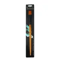 Pincel plano de pelo de nailon talla 8 con mango de madera y férula negra mate - Mango de grano de madera / HB-3340-8