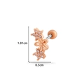 Rose gold flower cartilage earring with cubic zirconia and screw ball back closure - Flower Star Cluster Style (3#) / Rose Gold