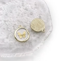 Classic golden butterfly pendant with white enamel for DIY jewelry making - KC Gold White Butterfly Drip Oil / 18x21mm