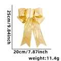 Sparkling gold glitter Christmas bow ornament for tree DIY decoration, size 25x20 cm - Gold