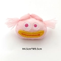 Detail of pink plush doll charm with embroidery measuring 4.5cm by 9.5cm size - DIY Style (Back Opening) / Pink Hair Ugly Girl
