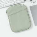 Detail of light green shockproof laptop sleeve with zipper and front pocket - 13" / Fresh Green