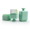 Mint green facial ice roller silicone mold with textured massage brush head set - Square Model - Green
