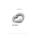 Silver stainless steel heart pendant for DIY jewelry, size 20x16mm, weighing 2g - Medium Heart Charm (KLJ4923-Z)