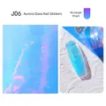 Adesivi per unghie aurora J06 con effetto olografico blu e viola cangiante - Forma Rettangolare (J06)