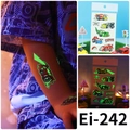 Tatuaggi luminosi per bambini serie auto Ei-242 con effetto fluorescente sulla pelle - 120×75mm / Ei-242 (Corse Cartoni Animati)