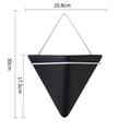 Modern minimalist black triangular wall planter with white handle and dimension labels - Large / Black Pot - White Frame