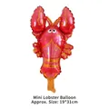 Red mini lobster cartoon foil balloon for kids ocean party decoration, size 19x31cm - Mini Lobster