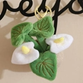 Plüsch-Calla-Lilie Schlüsselanhänger mit weißen Blüten und goldenem Metallverschluss - 10cm Schlüsselanhänger Stil / Weiß