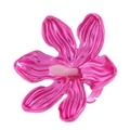 Exaggerated retro magenta flower ring with glossy metallic finish and six-petal design - 放射纹花朵戒指(DZ-435-33)